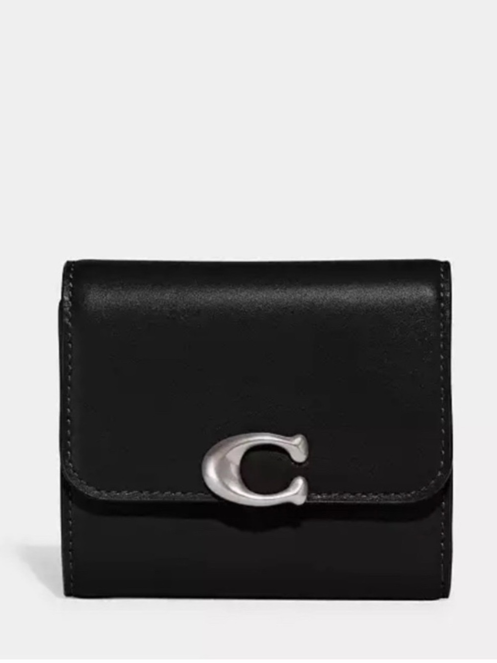 Coach Black Leather Bandit Wallet with Silver Hardware